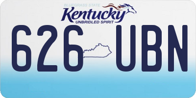 KY license plate 626UBN
