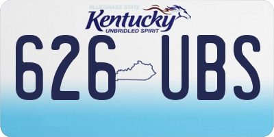 KY license plate 626UBS
