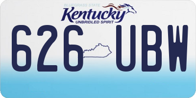 KY license plate 626UBW