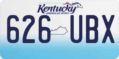 KY license plate 626UBX