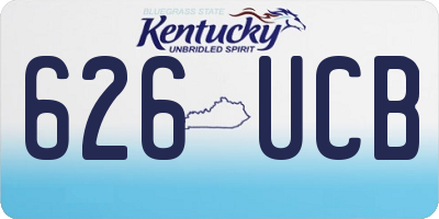 KY license plate 626UCB