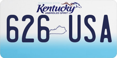 KY license plate 626USA