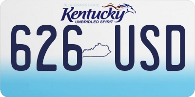 KY license plate 626USD