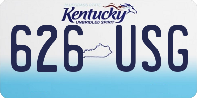 KY license plate 626USG