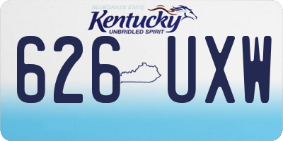 KY license plate 626UXW