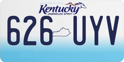 KY license plate 626UYV