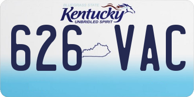 KY license plate 626VAC