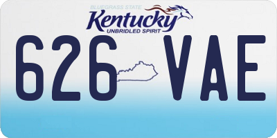 KY license plate 626VAE