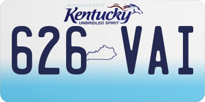 KY license plate 626VAI