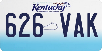 KY license plate 626VAK