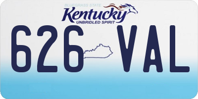 KY license plate 626VAL