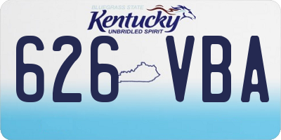 KY license plate 626VBA