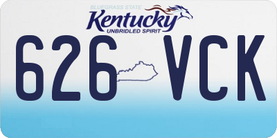 KY license plate 626VCK