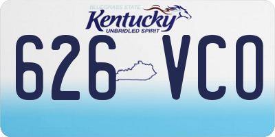 KY license plate 626VCO