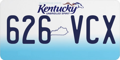 KY license plate 626VCX