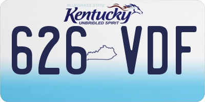 KY license plate 626VDF
