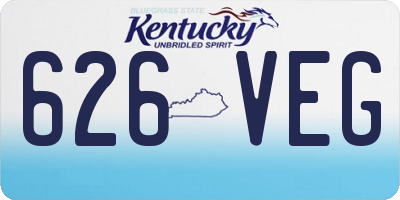 KY license plate 626VEG