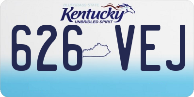 KY license plate 626VEJ
