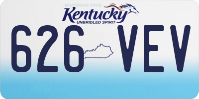 KY license plate 626VEV