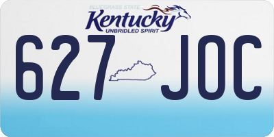 KY license plate 627JOC
