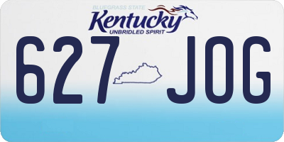KY license plate 627JOG