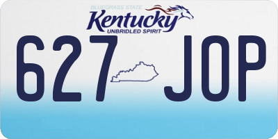 KY license plate 627JOP