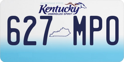 KY license plate 627MPO