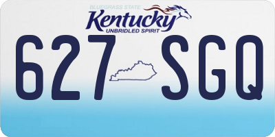 KY license plate 627SGQ
