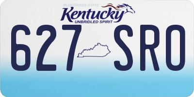 KY license plate 627SRO