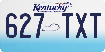 KY license plate 627TXT