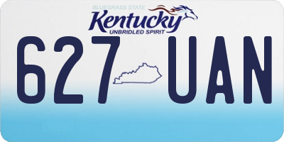 KY license plate 627UAN