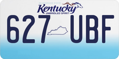 KY license plate 627UBF
