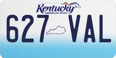 KY license plate 627VAL