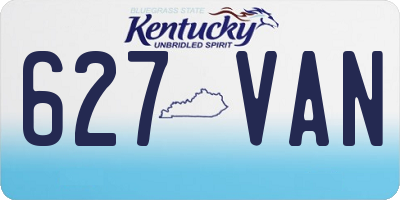 KY license plate 627VAN