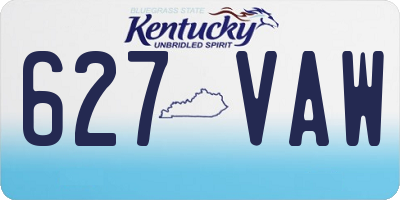 KY license plate 627VAW