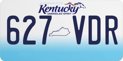 KY license plate 627VDR