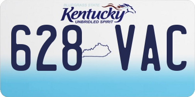 KY license plate 628VAC
