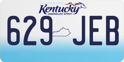 KY license plate 629JEB