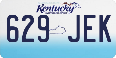 KY license plate 629JEK