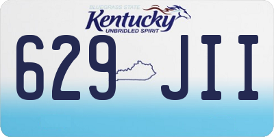 KY license plate 629JII