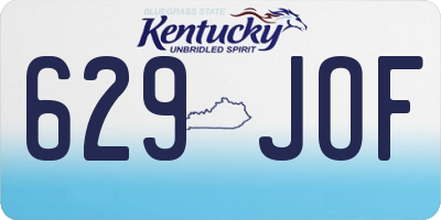 KY license plate 629JOF