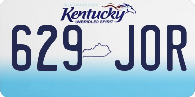 KY license plate 629JOR