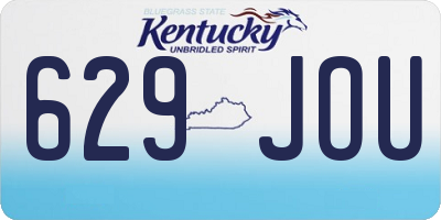 KY license plate 629JOU