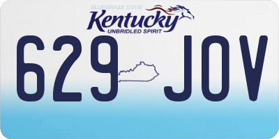 KY license plate 629JOV