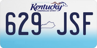 KY license plate 629JSF