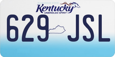 KY license plate 629JSL