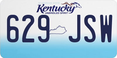 KY license plate 629JSW