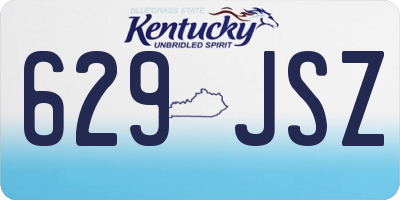 KY license plate 629JSZ
