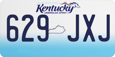 KY license plate 629JXJ