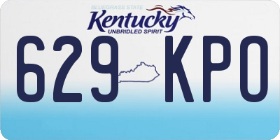 KY license plate 629KPO